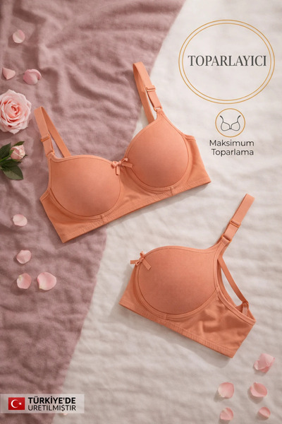 WINNERAIN Women's Salmon Gathering Unpadded Underwire Bra