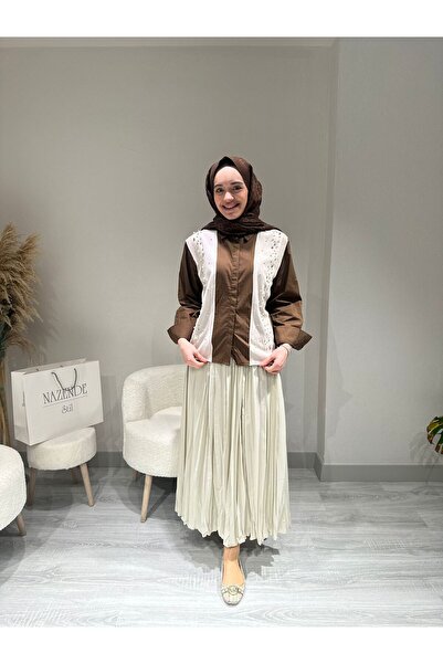 RECEP AYDIN Shirt with Pearl and Tricoted Details