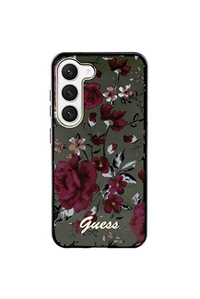 Guess Σκληρή Θήκη TPU/PC Συλλογή Λουλουδιών για Samsung Galaxy S23 Plus - Χακί