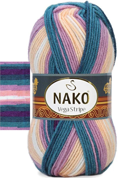 NAKO Vega Stripe Premium Akrilik El Örgü Ipi 82416