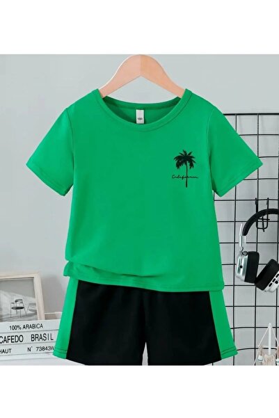 Kids Καλοκαιρινό παιδικό σετ δύο τεμαχίων με στάμπα φοίνικα Καλιφόρνιας