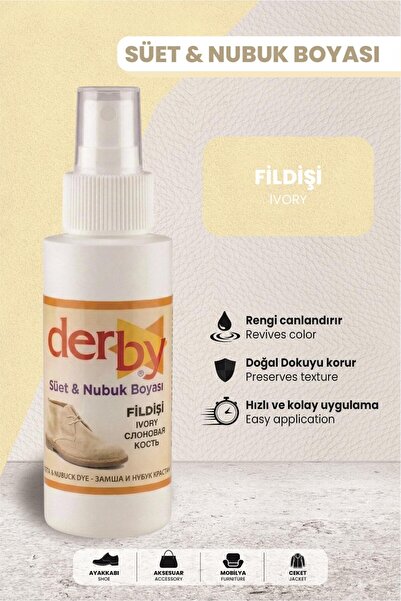 Derby Fildişi Süet Nubuk Renk Yenileyici Sprey 100 ML – Ayakkabı & Çanta Boyası