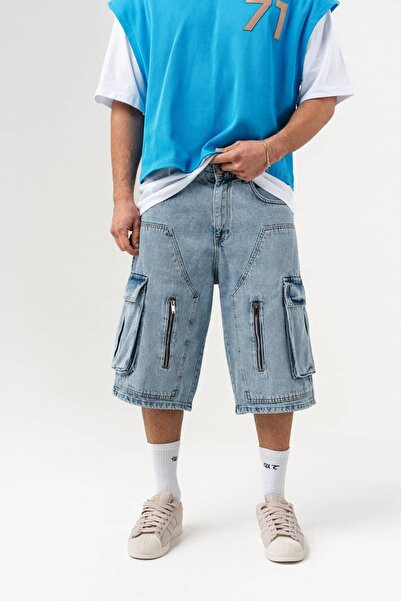 go gang own Τζιν σορτς Ravello με λεπτομέρεια τσέπης και φερμουάρ