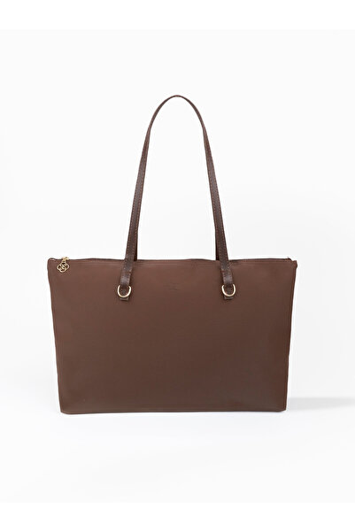 SHAKA حقيبة يد وكتف وحمل للتسوق بلون القهوة SHK272 مزودة بسحاب وبطانة داخلية