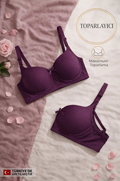 WINNERAIN Women's Purple Gathering Non-Padded Underwire Bra