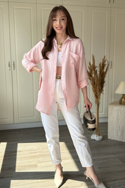 Dilay Gökoğlu Butik Πουκάμισο μουσελίνας με κουμπιά