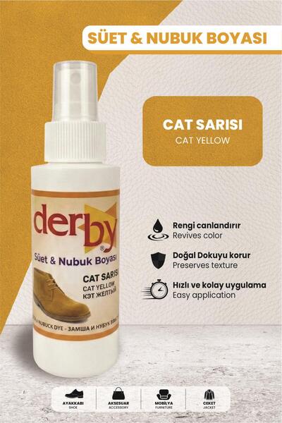 Derby Cat Sarısı Süet Nubuk Renk Yenileyici Sprey 100 ML – Ayakkabı & Çanta B...