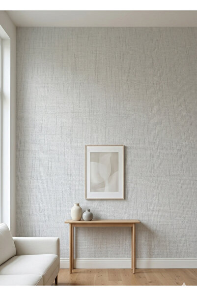 Oskar açık gri hasır desenli silinebilir duvar kağıdı 5 metrekare