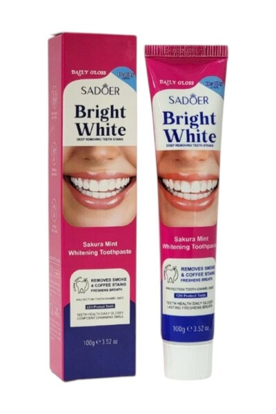 SADOER معجون أسنان برايت وايت ساكورا مينت للتبييض 100 جرام.