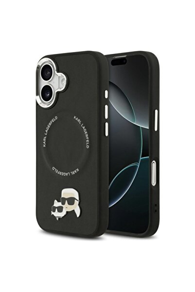 Karl Lagerfeld Husă pentru iPhone 17, din piele, cu ace K&C, MagSafe, Karl La...