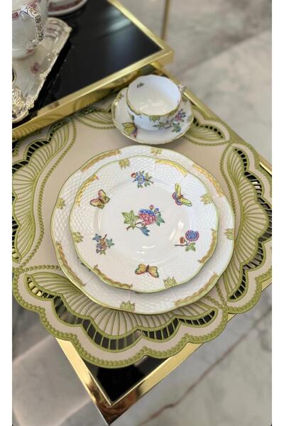 İNCİ ÇEYİZ 1 Piece of Faux Leather with Double-Sided Use and Embroidered Deta...