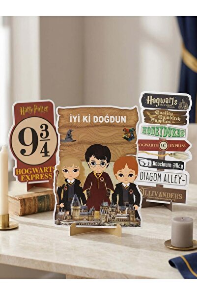 Parti Adresi İyi Ki Doğdun Panosu Harry Potter Temalı Karton Masa Üstü Dekor ...