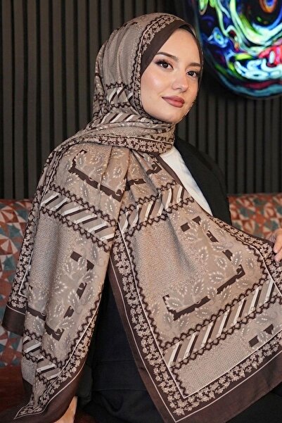 AFVENTE Шал с етнически мотиви от мек памук тип норка