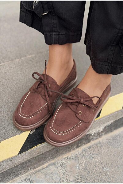 I Love Shoes Γυναικεία παπούτσια Oxford Morin σε ανοιχτό καφέ σουέντ