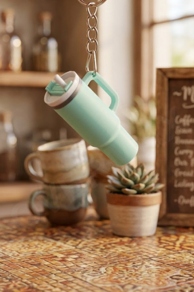 OVERMAX Μπρελόκ Θερμός - Μπρελόκ Θερμός Quencher με Καλαμάκι και Ασημένια Αλυ...