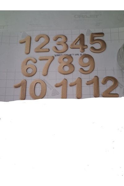 GENDEC Kapı Numarası 4.2 Cm Altın Sarı Metal Kendinden Yapışkanlı No:1-2-3-4-...