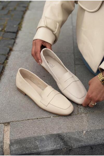 I Love Shoes Melniel Γνήσιο Δερμάτινο Γυναικείο Loafer Μπεζ