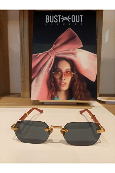 Emse Optik BUST OUT BONNIE ALTIN RENK BORDO SAPLI ÇERÇEVESİZ GÜNEŞ GÖZLÜĞÜ