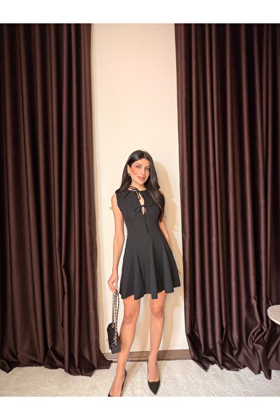 LOISY Γυναικείο Μίνι Φόρεμα με Λεπτομέρεια Φιόγκου