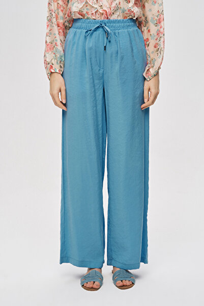 Orfeo Negro Women's Wide-Leg Straight Palazzo Trousers with Elastic Waist and...