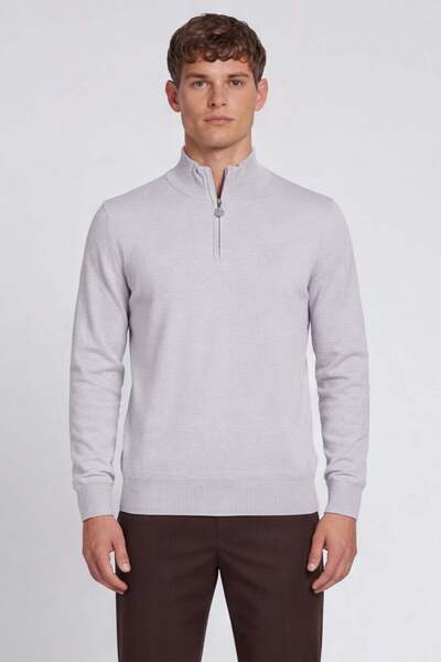 Giotelli Gray cotonel half fisherman zipper knitwear