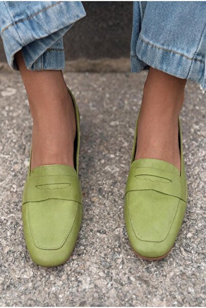 I Love Shoes Melniel Γνήσιο Δερμάτινο Γυναικείο Loafer Πράσινο