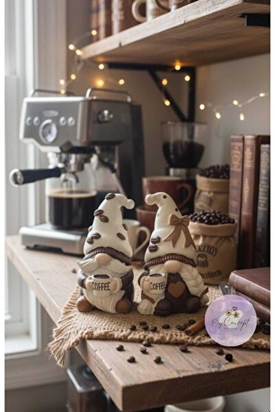 eydesignshome Kahve köşesi sevimlicüceler dekoratif ikili biblo set