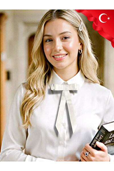 pegu baby collection BEYAZ SATEN BROŞ İĞNELİ YAKA KURDELESİ,BAYRAM KUTLAMA ,2...