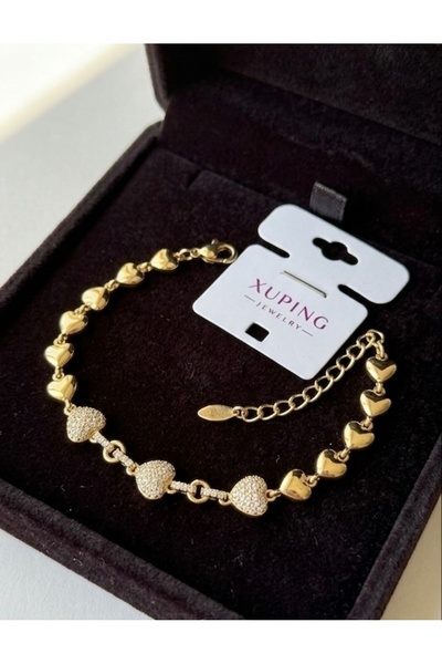 İNN JEWELLERY سوار Xuping مضاد للتشويه ومضاد للحساسية على شكل قلب (ضمان المست...