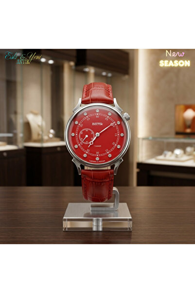 ESKİ YENİ ANTİK Vostok Amphibia 581590 Unisex Mechanical Watch – Red Dial, Ma...