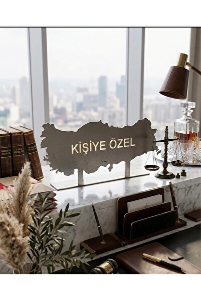 lazerizitakı kişiye özel türkiye haritası Krom üzerine özel isim ofis masa üs...