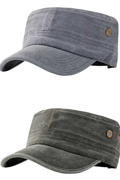 Uniquetrenders Unisex Vintage 100% Cotton Castro Cap Hat Set of 2