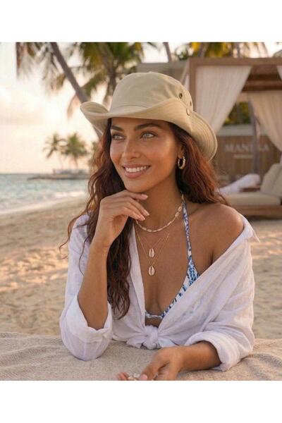 sf collection Unisex Safari Hat Foldable Brimmed Sunscreen Summer Outdoor Buc...