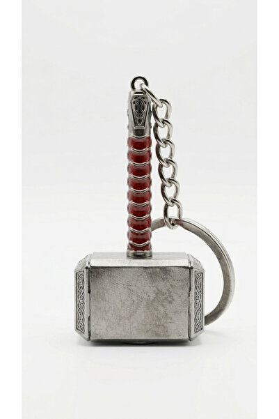 Alka Peluş Thor Çekici (Mjolnir) Figürlü Anahtarlık – Marvel Temalı Metal Ana...