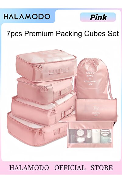 HALAMODO 7Pcs Premium Packing Cubes Set, Luggage Organizer for Suitcase, Trav...