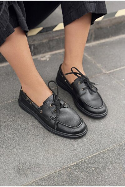 I Love Shoes Γυναικεία παπούτσια Oxford Morin Μαύρα ματ δερμάτινα