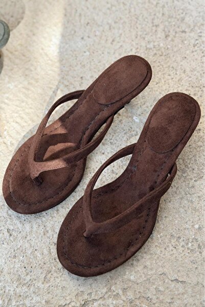 I Love Shoes Arlene Heeled Flip Flops Light Brown Suede