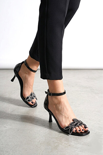 Gökhan Talay Eloria Flexible Soft Non-Slip Sole (4 cm) Black Patent Leather S...