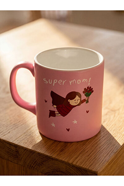 LC Waikiki Rmz Gi̇yi̇m Farkiyla Super Mom Printed Ceramic Mug 320 ml
