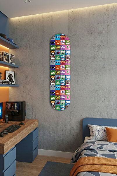 Decorita Cam Kaykay Tablo | Monster Moods | 80cm x 20cm