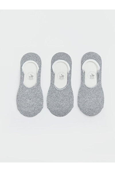 LC Waikiki جوارب نسائية رمادية غير قابلة للانزلاق بكعب عالٍ، عبوة من 3 قطع