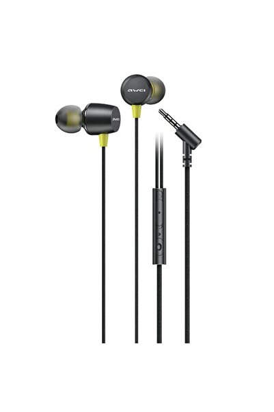 AWEI Căști intraauriculare cu fir L5, cu microfon, mufă jack de 3,5 mm, negre