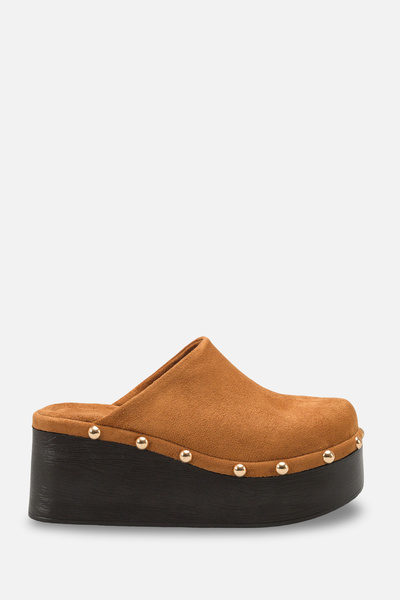 DELSOLERA Women's Suede Closed-Front Staple Detailed Wedge Sole Daily Comfort...