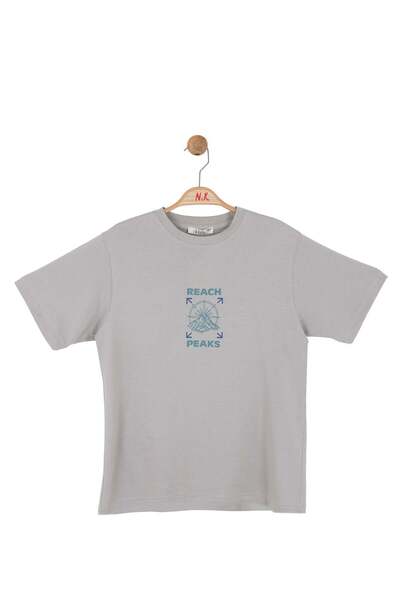 nk kids Boy's 8-14 Years Old Back Printed T-Shirt Gray