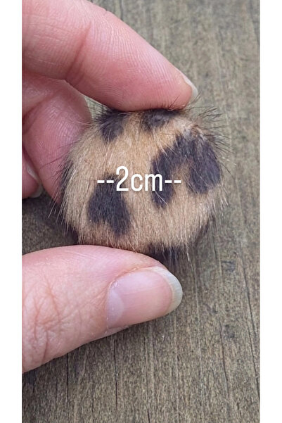 Zümrüdüanka Handmade Furry Leopard Print Fabric Covered Metal Hook Button