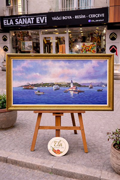 ELA SANAT EVİ ORJİNAL YAĞLI BOYA KIZ KULESİ MANZARA