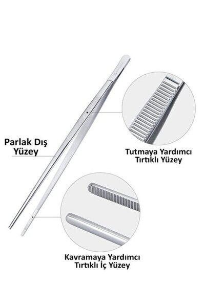 Lumindra Masterchef Et Cımbızı Maşa Pişirme Çelik Maşa 30cm Profesyonel Şef C...