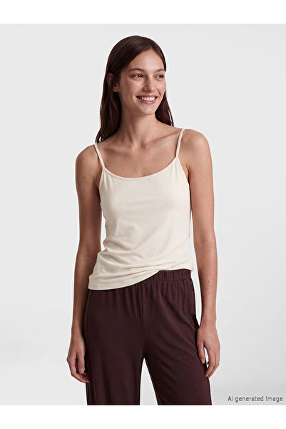 LC Waikiki Gray U-Neck Rope Strap Women's Tank Top