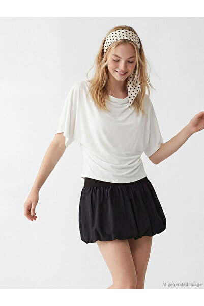 LC Waikiki Nevavm Draped Collar Gathered Blouse