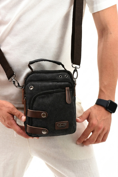 ÇÇS 31471 Canvas Handbag with Shoulder Strap Shoulder Bag Crossbody Bag Black